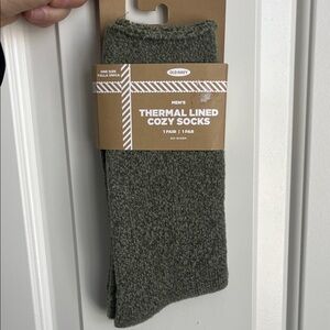 Old Navy Olive Green Men's One Size Thermal Lined Cozy Socks